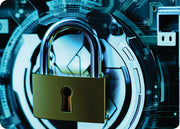 Ilustração representando a confidencialidade e segurança de informações durante a recuperação de dados, com um cadeado protegendo um HD - Forcetech