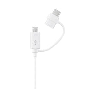 Cabo USB Samsung 2 em 1 Micro USB e Tipo-C, Branco, 1,5m de Comprimento, EP-DG930DWPGBR - Forcetech