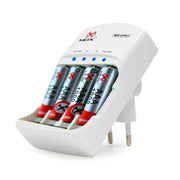 Carregador de Pilhas Mox Mo-CP52 Para Pilhas AA, AAA e Baterias de 9V, Acompanha 4 Pilhas AAA - Forcetech