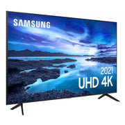 Smart TV Samsung 55" UHD 4K 55AU7700 Assistente de Voz, Processador Crystal 4K, Tela sem limites, Visual Livre de Cabos, Controle Único -  Forcetech