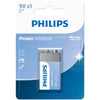 Bateria 9V Alcalinas Philips 6LR61P1B/59, com 1 Unidade, Até 5 Anos de Duração - Forcetech