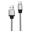 Cabo ELG USB Tipo-C Inox 1 Metro Recarga/Sincronização Prata INXC10SL - Forcetech