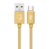 Cabo ELG USB Tipo-C TC10BG, Para Recarga e Sincronização, 1 Metro, Dourado - Forcetech