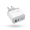 Carregador De Parede Universal ELG, Quick Charge, WC2S-PDQC, 1 Porta USB Tipo-C e 1 Porta USB-A 2.1, Branco - Forcetech