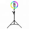 Ring Light WH26 LED RGB 26cm Com Tripe de 1,8 metros, USB - Forcetech