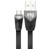 Cabo Flat Micro USB ELG Express 1,25 Metro Preto - EC510PT - Forcetech