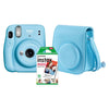 Câmera Instantânea Fujifilm Instax Mini 11 com Bolsa de Couro PU + 10 Filmes (Tipo Polaroid) Azul - Forcetech