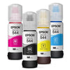 Kit Refil de 4 Tintas Epson T544 Preto Para Ecotank L3150, L3110 - Todas as Cores - Forcetech
